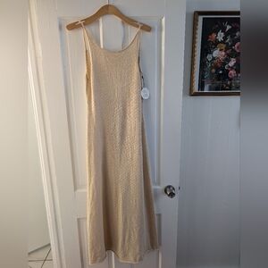 Vrg Grl knit crochet maxi dress in cream BNWT